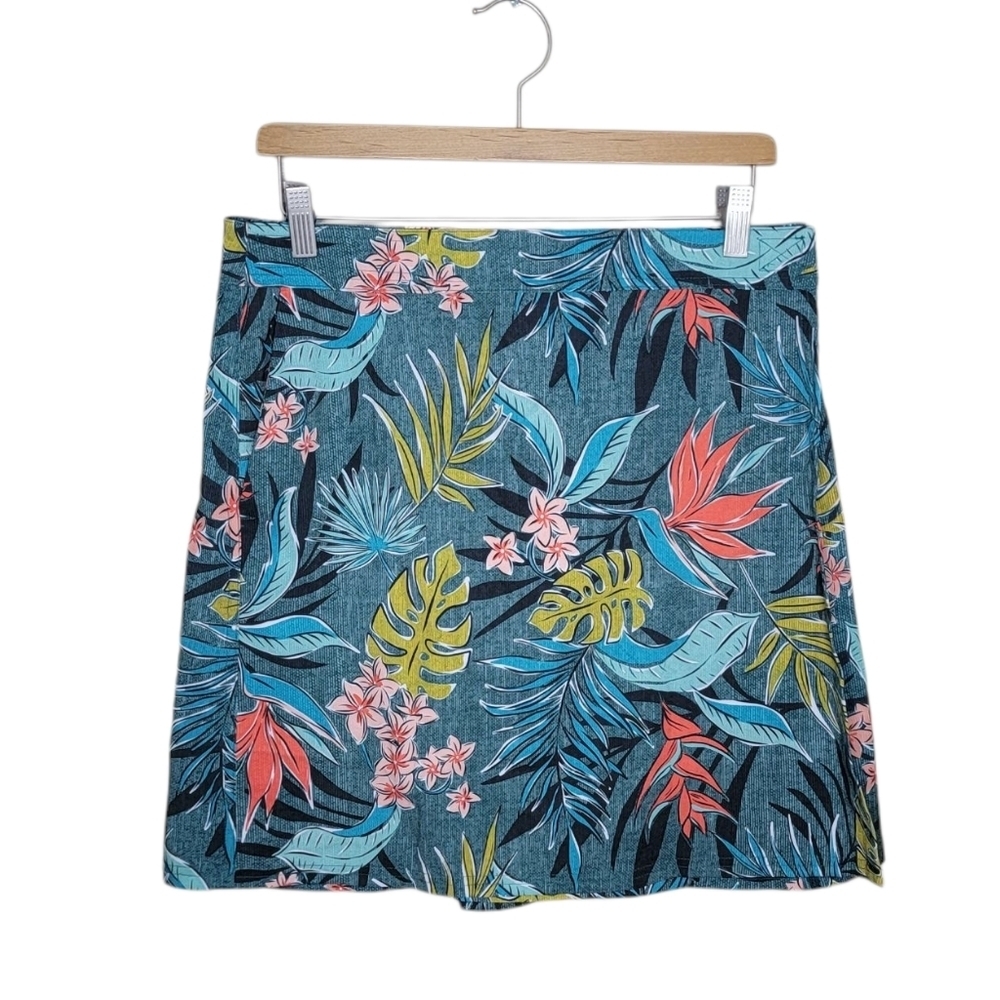 Nwt Rip Skirt Vintage Bali Jungle Print Tropical Hawaiian Wrap Skirt Size Medium